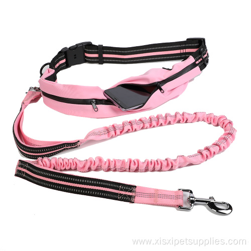 Hands Free Dog Leash Waist Belt With Pouch